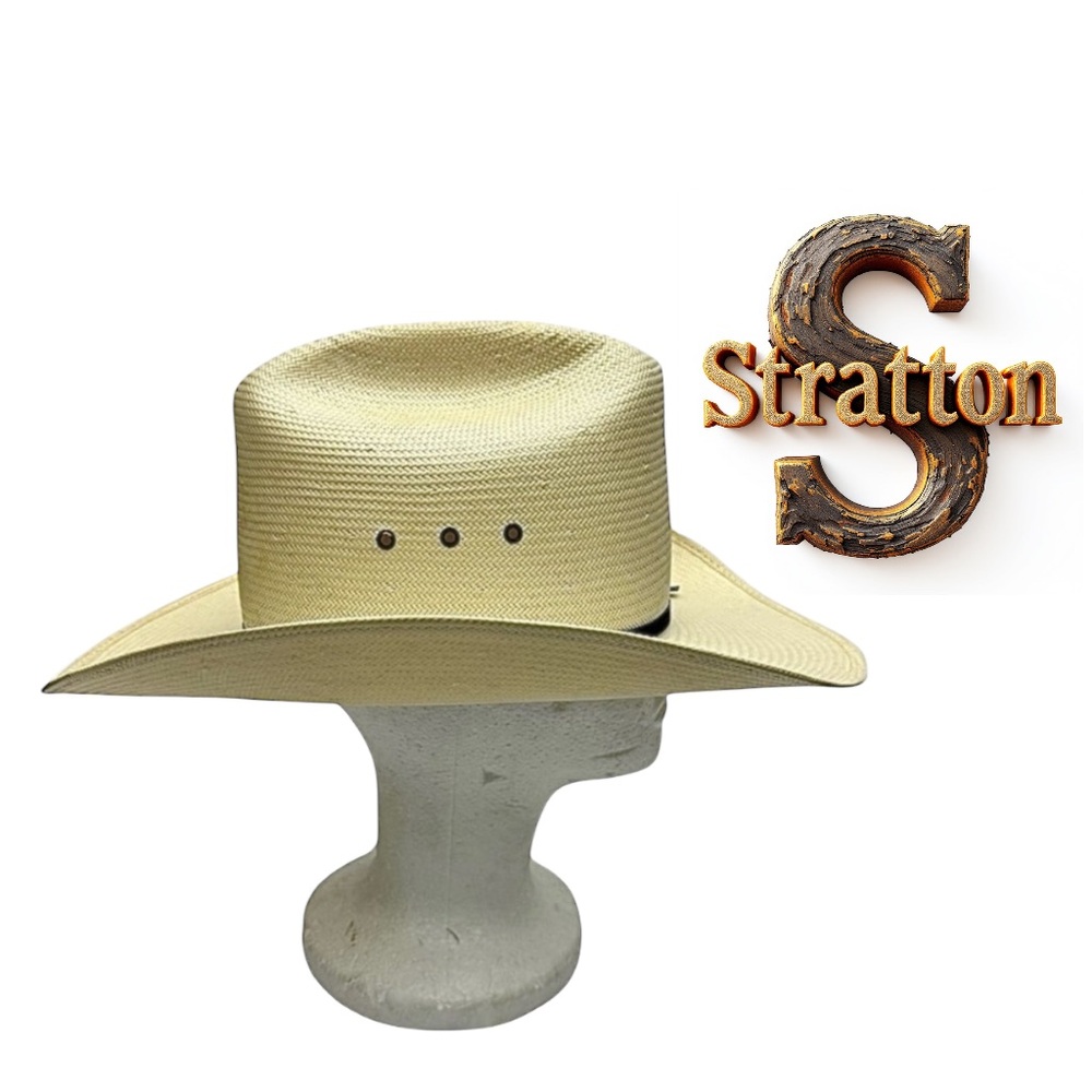 Stratton Western Style Straw Mens Cowboy Hat 7 3/8” New #S36 AWNAT